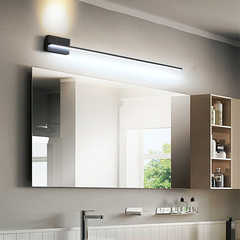 Modern Minimalist Long Strip Hardware Acrylic Lampshade LED Vanity Light Mirror Front Wall Sconce Lamp For Living Room