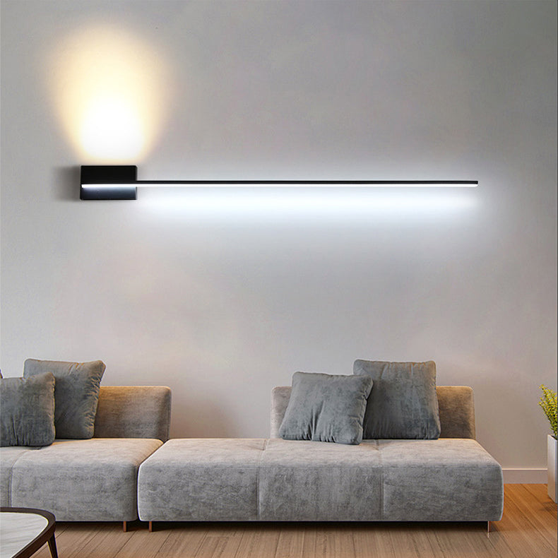 Modern Minimalist Long Strip Hardware Acrylic Lampshade LED Vanity Light Mirror Front Wall Sconce Lamp For Living Room