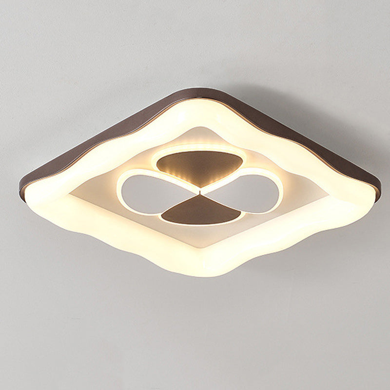 Contemporary Nordic Round Square Splicing Roto-molding Iron Lampshade LED Flush Mount Ceiling Light For Bedroom