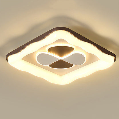 Contemporary Nordic Round Square Splicing Roto-molding Iron Lampshade LED Flush Mount Ceiling Light For Bedroom