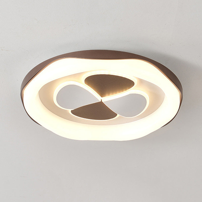 Contemporary Nordic Round Square Splicing Roto-molding Iron Lampshade LED Flush Mount Ceiling Light For Bedroom