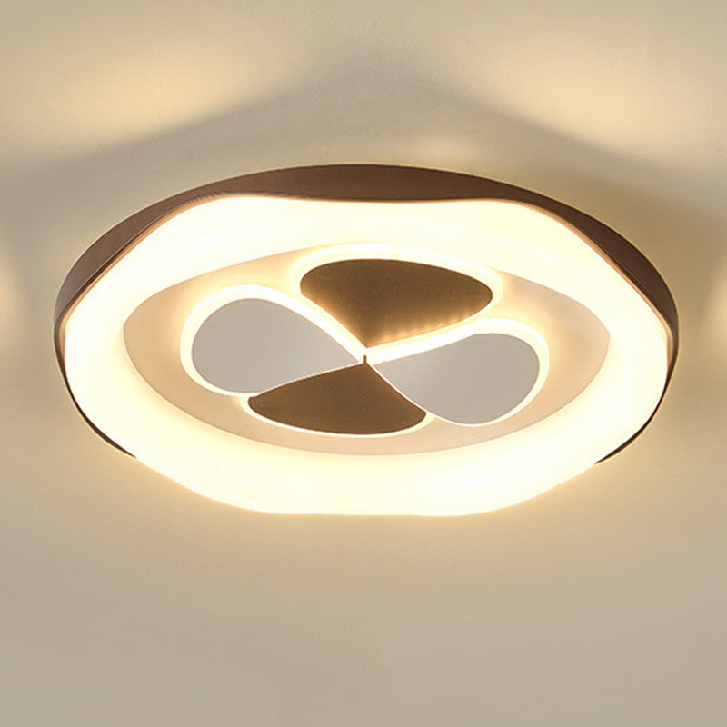 Contemporary Nordic Round Square Splicing Roto-molding Iron Lampshade LED Flush Mount Ceiling Light For Bedroom