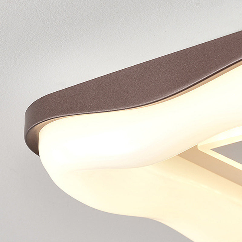Contemporary Nordic Round Square Splicing Roto-molding Iron Lampshade LED Flush Mount Ceiling Light For Bedroom