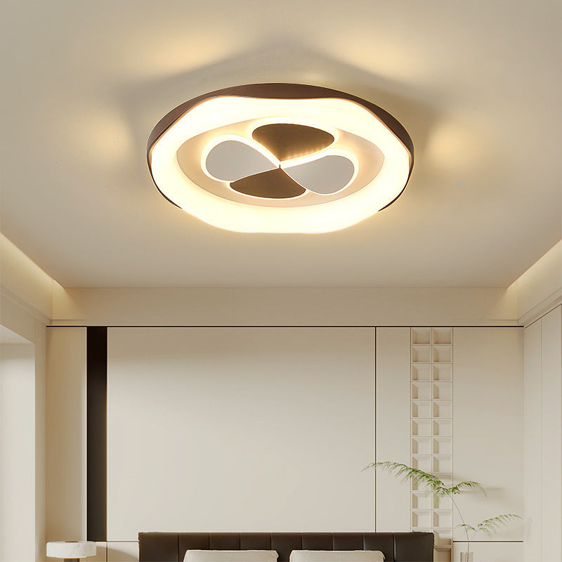Contemporary Nordic Round Square Splicing Roto-molding Iron Lampshade LED Flush Mount Ceiling Light For Bedroom