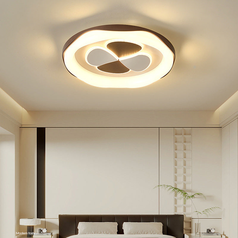 Contemporary Nordic Round Square Splicing Roto-molding Iron Lampshade LED Flush Mount Ceiling Light For Bedroom