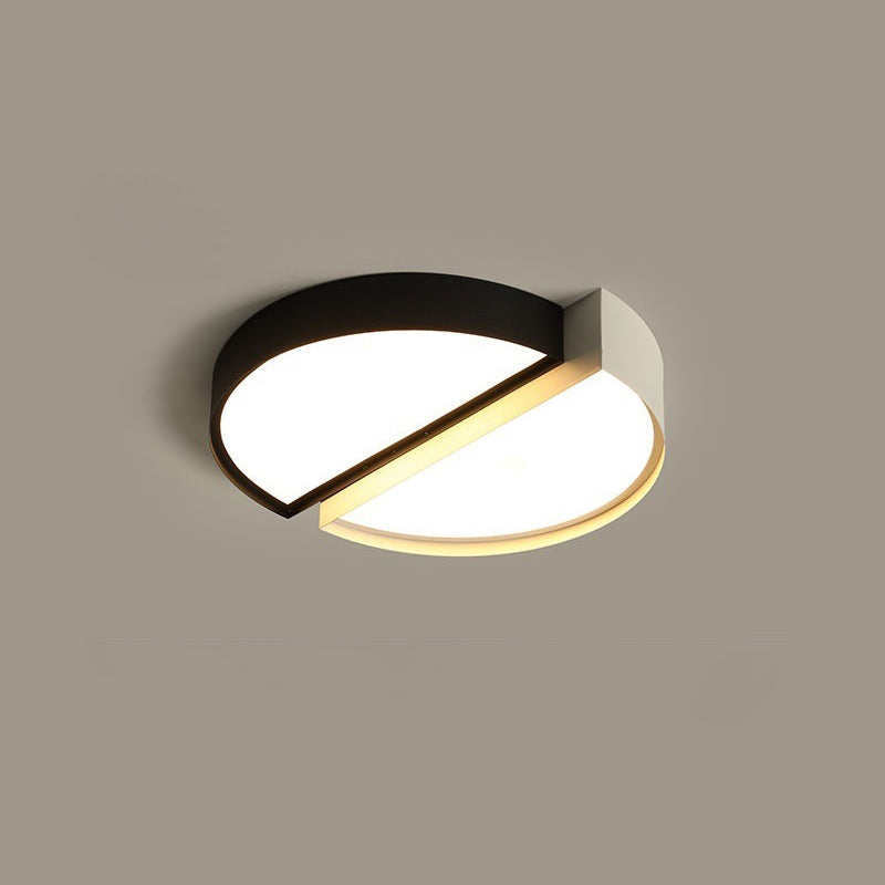 Contemporary Simplicity Round Square Splicing Aluminum Iron Acrylic Lampshade LED Flush Mount Ceiling Light For Bedroom