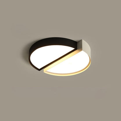 Contemporary Simplicity Round Square Splicing Aluminum Iron Acrylic Lampshade LED Flush Mount Ceiling Light For Bedroom