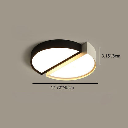 Contemporary Simplicity Round Square Splicing Aluminum Iron Acrylic Lampshade LED Flush Mount Ceiling Light For Bedroom