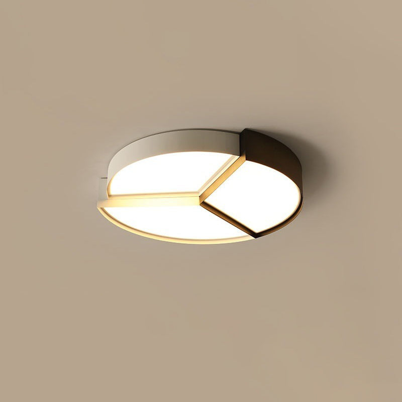 Contemporary Simplicity Round Square Splicing Aluminum Iron Acrylic Lampshade LED Flush Mount Ceiling Light For Bedroom