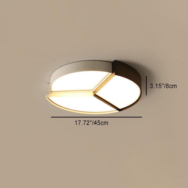 Contemporary Simplicity Round Square Splicing Aluminum Iron Acrylic Lampshade LED Flush Mount Ceiling Light For Bedroom