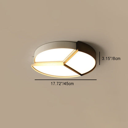 Contemporary Simplicity Round Square Splicing Aluminum Iron Acrylic Lampshade LED Flush Mount Ceiling Light For Bedroom