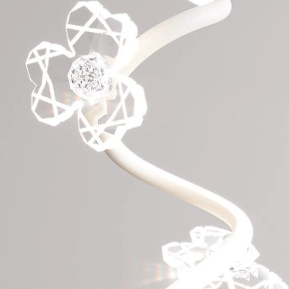 Contemporary Creative Dome Curve Stitching Flowers Iron Aluminum Silicone LED Pendant Light For Bedroom