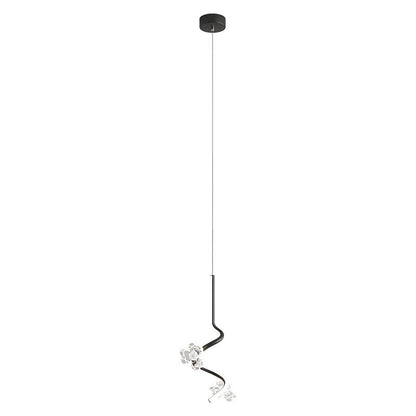 Contemporary Creative Dome Curve Stitching Flowers Iron Aluminum Silicone LED Pendant Light For Bedroom