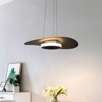 Contemporary Nordic UFO Shape Aluminum Acrylic Lampshade LED Chandeliers For Dining Room