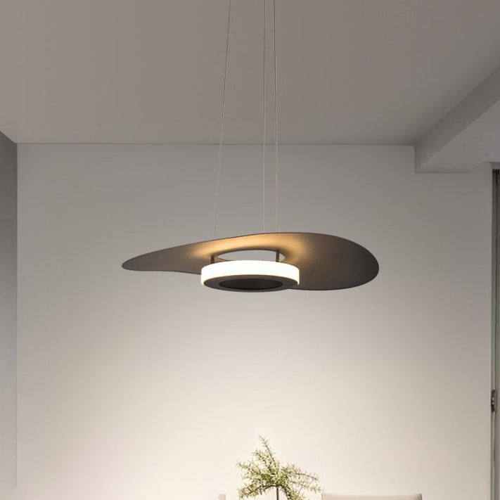 Contemporary Nordic UFO Shape Aluminum Acrylic Lampshade LED Chandeliers For Dining Room