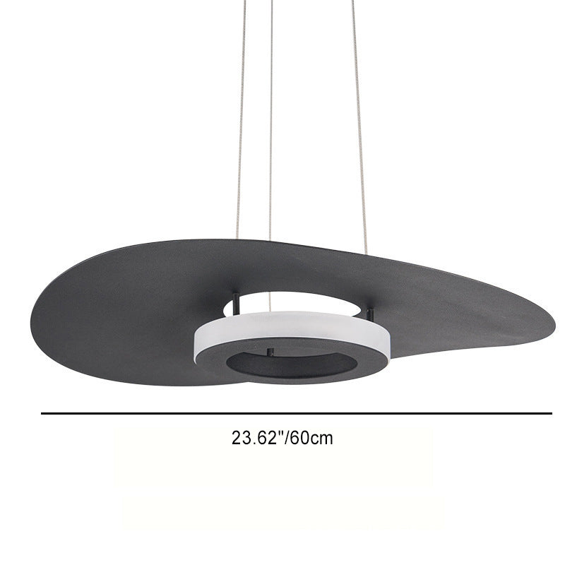Contemporary Nordic UFO Shape Aluminum Acrylic Lampshade LED Chandeliers For Dining Room