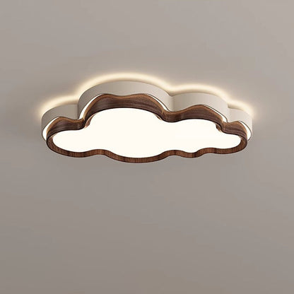 Contemporary Retro Cloud Shape Iron PE Lampshade LED Flush Mount Ceiling Light For Bedroom