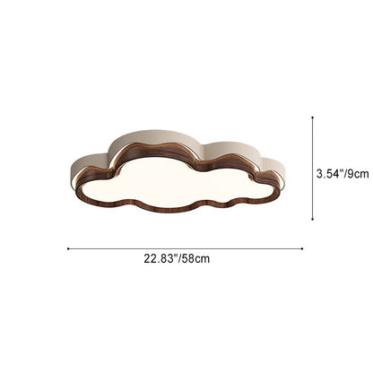 Contemporary Retro Cloud Shape Iron PE Lampshade LED Flush Mount Ceiling Light For Bedroom