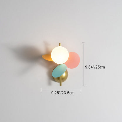 Contemporary Creative Leaves Orbs Glass Lampshade Iron 1/2 - Light Wall Sconce Lamp For Bedroom
