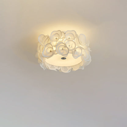 Contemporary Creative Round PVC Flowers Lampshade Iron 4/5/6 - Light Flush Mount Ceiling Light For Bedroom