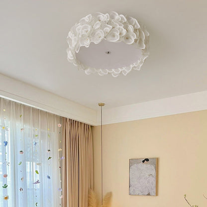 Contemporary Creative Round PVC Flowers Lampshade Iron 4/5/6 - Light Flush Mount Ceiling Light For Bedroom