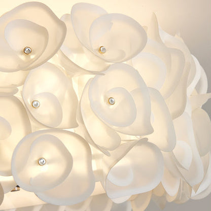 Contemporary Creative Round PVC Flowers Lampshade Iron 4/5/6 - Light Flush Mount Ceiling Light For Bedroom