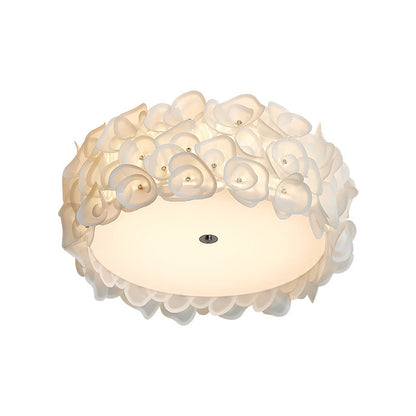 Contemporary Creative Round PVC Flowers Lampshade Iron 4/5/6 - Light Flush Mount Ceiling Light For Bedroom