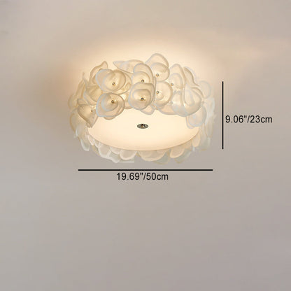 Contemporary Creative Round PVC Flowers Lampshade Iron 4/5/6 - Light Flush Mount Ceiling Light For Bedroom
