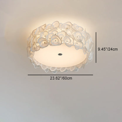 Contemporary Creative Round PVC Flowers Lampshade Iron 4/5/6 - Light Flush Mount Ceiling Light For Bedroom