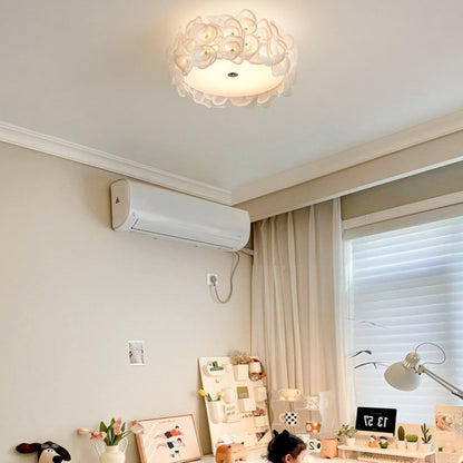 Contemporary Creative Round PVC Flowers Lampshade Iron 4/5/6 - Light Flush Mount Ceiling Light For Bedroom