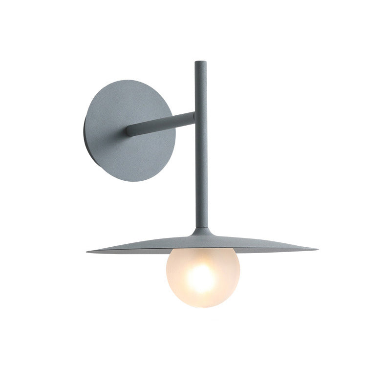Modern Simplicity Umbrella Shape Orb Glass Lampshade Iron 1 - Light Wall Sconce Lamp For Bedroom
