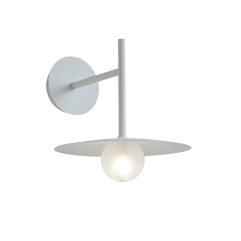 Modern Simplicity Umbrella Shape Orb Glass Lampshade Iron 1 - Light Wall Sconce Lamp For Bedroom
