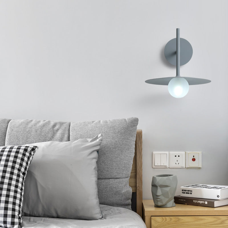 Modern Simplicity Umbrella Shape Orb Glass Lampshade Iron 1 - Light Wall Sconce Lamp For Bedroom