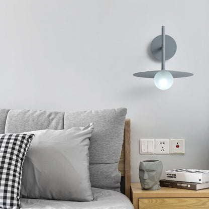 Modern Simplicity Umbrella Shape Orb Glass Lampshade Iron 1 - Light Wall Sconce Lamp For Bedroom