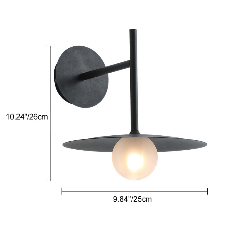 Modern Simplicity Umbrella Shape Orb Glass Lampshade Iron 1 - Light Wall Sconce Lamp For Bedroom