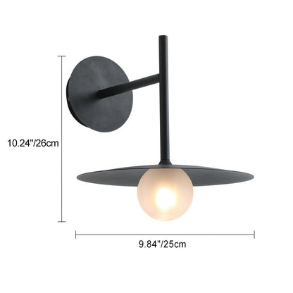 Modern Simplicity Umbrella Shape Orb Glass Lampshade Iron 1 - Light Wall Sconce Lamp For Bedroom