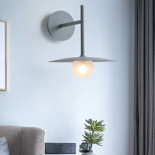 Modern Simplicity Umbrella Shape Orb Glass Lampshade Iron 1 - Light Wall Sconce Lamp For Bedroom