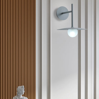 Modern Simplicity Umbrella Shape Orb Glass Lampshade Iron 1 - Light Wall Sconce Lamp For Bedroom