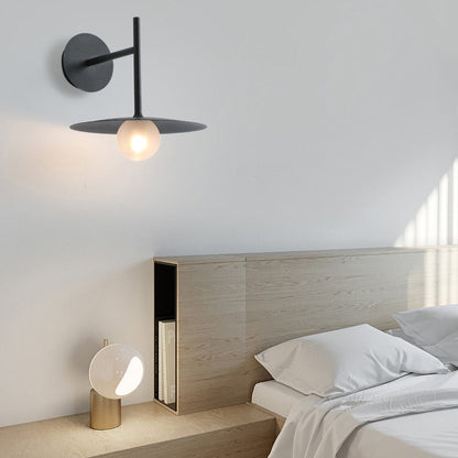 Modern Simplicity Umbrella Shape Orb Glass Lampshade Iron 1 - Light Wall Sconce Lamp For Bedroom