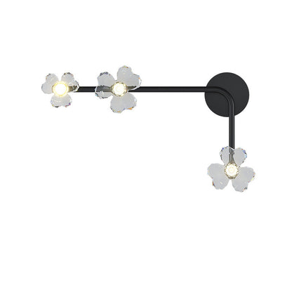 Modern Art Deco Flowers Acrylic Iron Lampshade LED Wall Sconce Lamp For Living Room