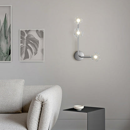 Modern Art Deco Flowers Acrylic Iron Lampshade LED Wall Sconce Lamp For Living Room