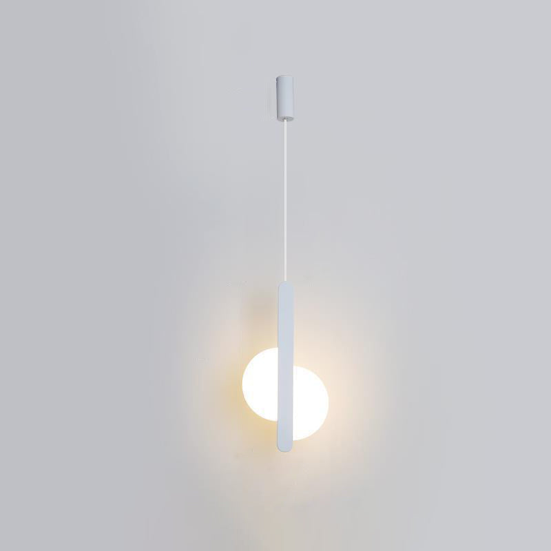 Modern Simplicity Dome Half Cut Circle Iron Acrylic Lampshade LED Pendant Light For Bedroom