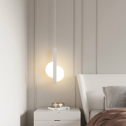 Modern Simplicity Dome Half Cut Circle Iron Acrylic Lampshade LED Pendant Light For Bedroom
