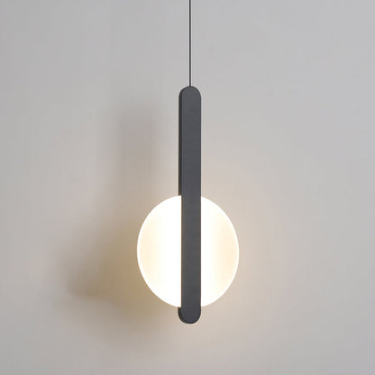 Modern Simplicity Dome Half Cut Circle Iron Acrylic Lampshade LED Pendant Light For Bedroom