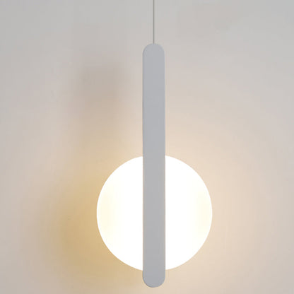 Modern Simplicity Dome Half Cut Circle Iron Acrylic Lampshade LED Pendant Light For Bedroom