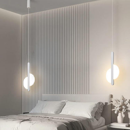 Modern Simplicity Dome Half Cut Circle Iron Acrylic Lampshade LED Pendant Light For Bedroom