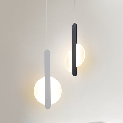 Modern Simplicity Dome Half Cut Circle Iron Acrylic Lampshade LED Pendant Light For Bedroom
