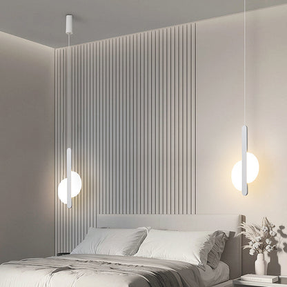 Modern Simplicity Dome Half Cut Circle Iron Acrylic Lampshade LED Pendant Light For Bedroom