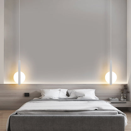 Modern Simplicity Dome Half Cut Circle Iron Acrylic Lampshade LED Pendant Light For Bedroom