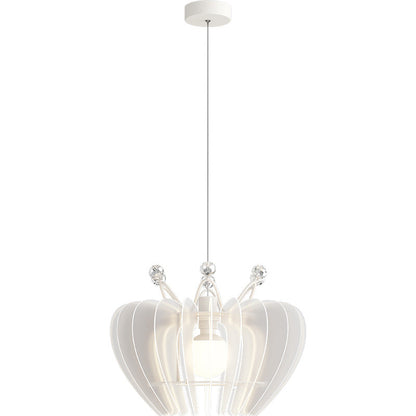Contemporary Creative Dome Crown Acrylic Crystal Iron Lampshade LED Pendant Light For Dining Room